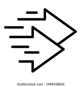 Fast arrows icon. Outline Fast arrows vector icon for web design isolated on white background
