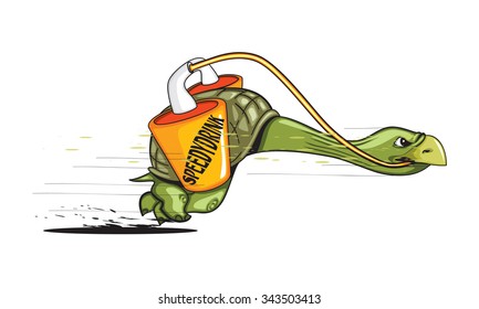 Fast Athletic Turtle Powered By Speed Energy Drink