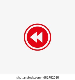 Fast Back Rewind Button Vector Icon