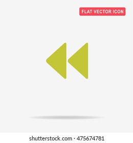 Fast back rewind icon. Vector concept illustration for design.