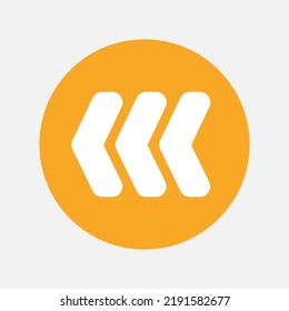 Fast backward arrow icon in flat style, use for website mobile app presentation