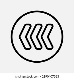Fast backward arrow icon in line style, use for website mobile app presentation