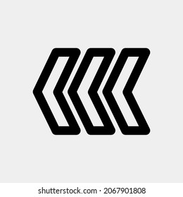 Fast backward arrow icon vector illustration in line style, use for website mobile app presentation