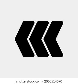 Fast backward arrow icon vector illustration in solid style, use for website mobile app presentation