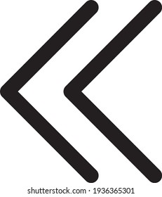 Fast Backward Arrow outline icon for website or other content