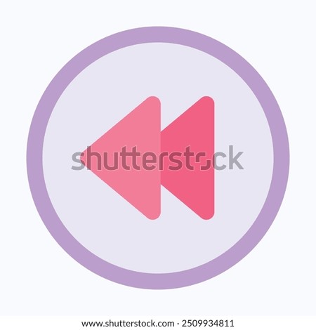 Fast Backward Button Vector Icon, User Interface, User Experience, Flat Style Isolated Vector Icon.