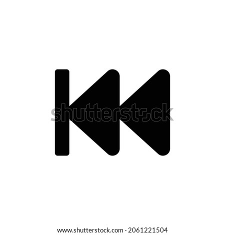 fast backward Icon. Flat style design isolated on white background. Vector illustration