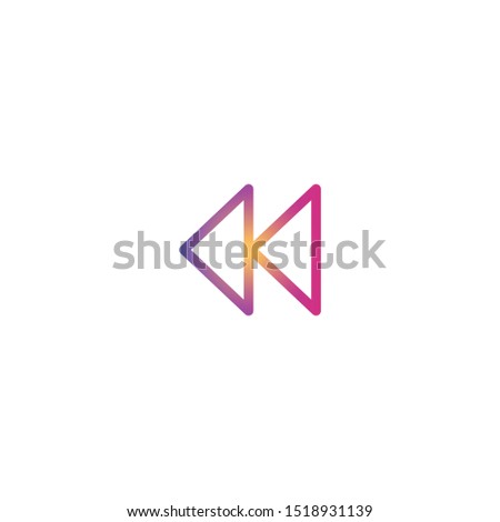 Fast Backward  - Line Vector Icon