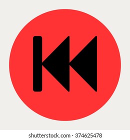 Fast Backward navigation button.Vector illustration.