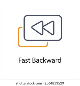 Fast Backward Vector icon stock illustration