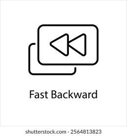 Fast Backward Vector icon stock illustration