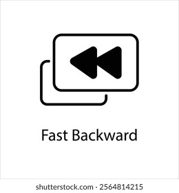 Fast Backward Vector icon stock illustration