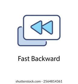 Fast Backward Vector icon stock illustration