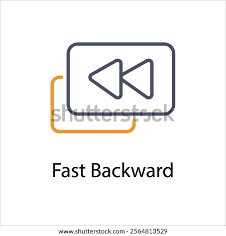 Fast Backward Vector icon stock illustration