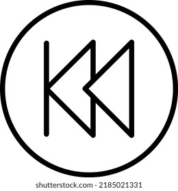 Fast Backward Vector Line Icon Design