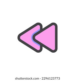 Fast backwards button filled outline icon, line vector sign, linear colorful pictogram isolated on white. Symbol, logo illustration. Vector graphics