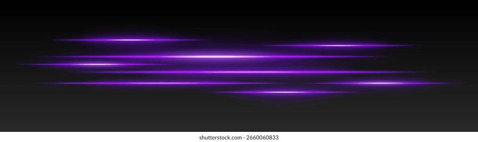 Ícone de conjunto de feixe rápido. Várias linhas brilhantes paralelas no layout de movimento, formando direção energética com listras elegantes. Ideal para velocidade ou visuais técnicos.