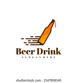 Fast Beer logo design vector, Creative Beer drink logo design Template Illustration