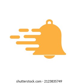 fast bell flat logo design, vector graphic symbol icon illustration creative idea