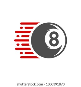 Fast Billiards logo design vector. Sport labels for poolroom. Billiards club logo template.