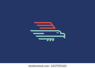 fast bird lineart vector template logo design