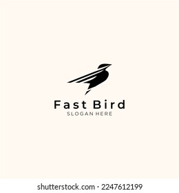 Fast bird logo design vector