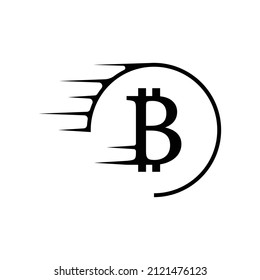 Fast bitcoin cash icon design isolated on white background