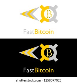 Fast Bitcoin Logo Design, Cryptocurrency Symbol