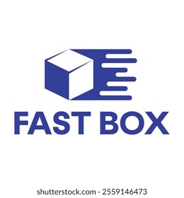 fast box delivery flat minimalist logo design