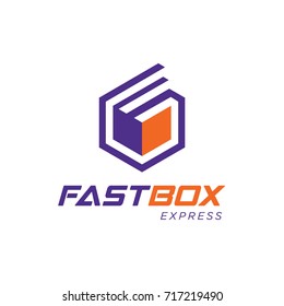 Fast Box Expedition Shipping Logo Symbol