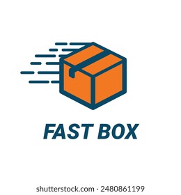fast box shipping logo design concept idea