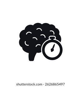 fast brain icon, pictogram on white