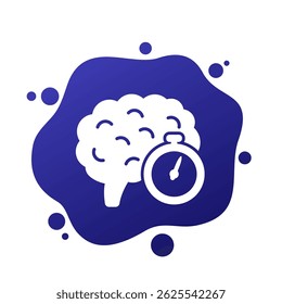 fast brain icon with a stopwatch