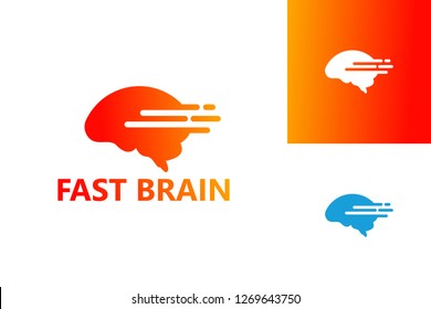 Fast Brain Logo Template Design Vector, Emblem, Design Concept, Creative Symbol, Icon