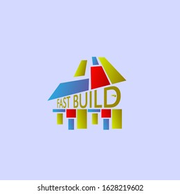 fast build logo icon for builder company