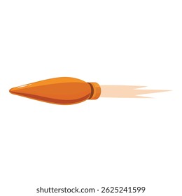 Fast bullet flying and leaving a trail of smoke, isolated on white background