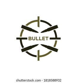 Fast bullet logo icon vector template, cartoon style military rifle bullet icon. Vector illustration of stock symbols for military and soldiers