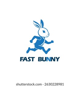 Fast Bunny Logo, Corporate Professional Rabbit running fast Delivery Service Logo Vector Illustration.
