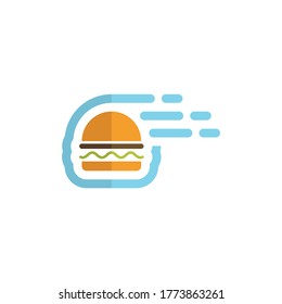 Plantilla de diseño de logotipo de ráfaga rápida, vector de diseño de logotipo de panadería de hamburguesa