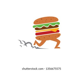 Fast Burger Logo Template, Icon, Symbol - Vector