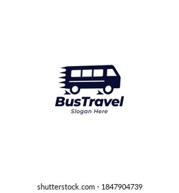 Fast Bus Travel Logo, Cargo van logo/illustration. minivan vector symbol editable file