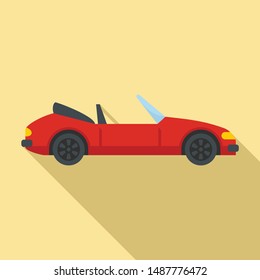 Fast cabriolet icon. Flat illustration of fast cabriolet vector icon for web design