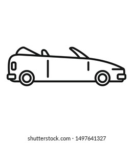 Fast cabriolet icon. Outline fast cabriolet vector icon for web design isolated on white background