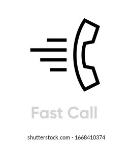 Fast Call icon. Editable line vector. Quick Conversation Single Pictogram
