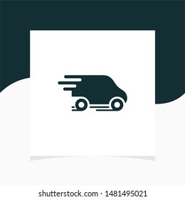 Fast car delivery icon flat design
