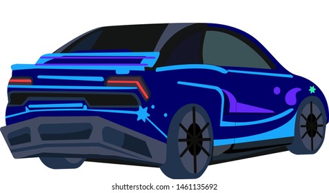 Fast car isolated vector illustration