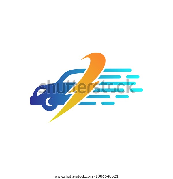 Fast Car Logo, Car With\
Thunder Logo