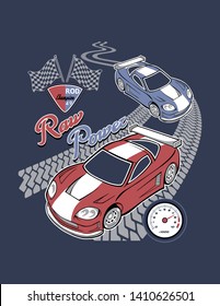 fast car racing design print vector