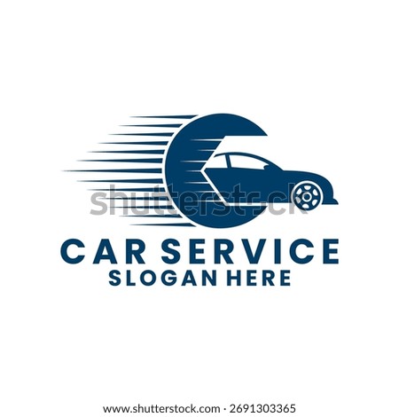 Fast car service logo design. speed wrench combinations with car logo design vector template