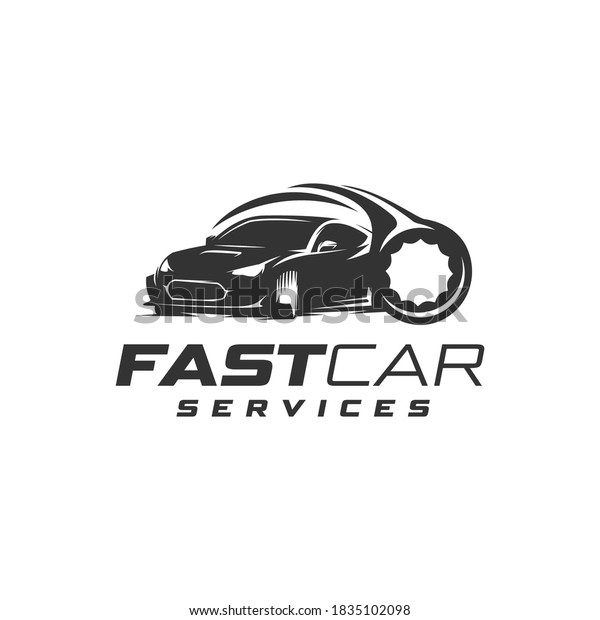 fast car services\
silhouette logo template